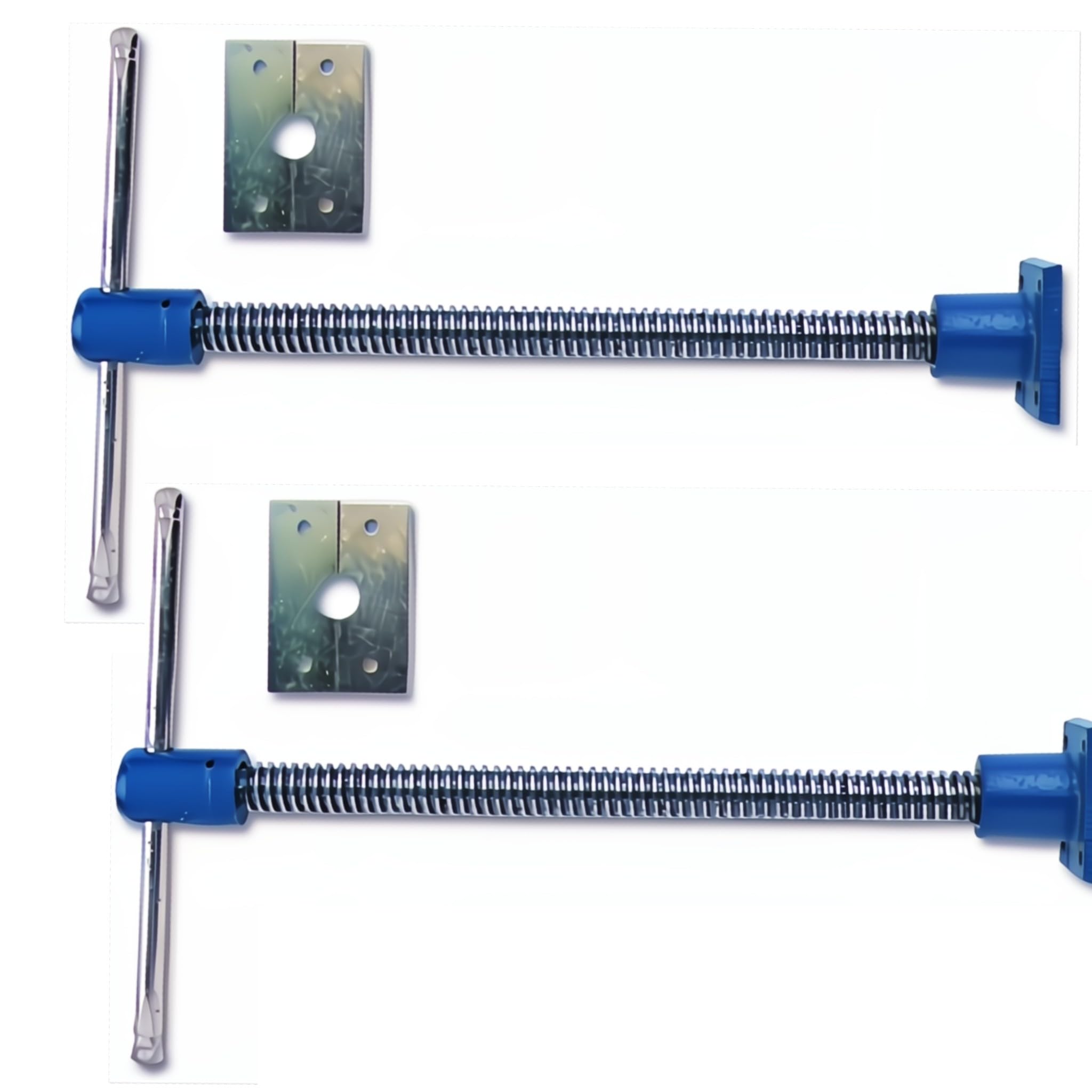 Bricoloco Husillo de apriete para mesa de trabajo de carpintero con rosca trapecial para mayor fuerza y sujección. Torno de banco para carpintería con pletina y mango. (1, M24 x 400 mm)