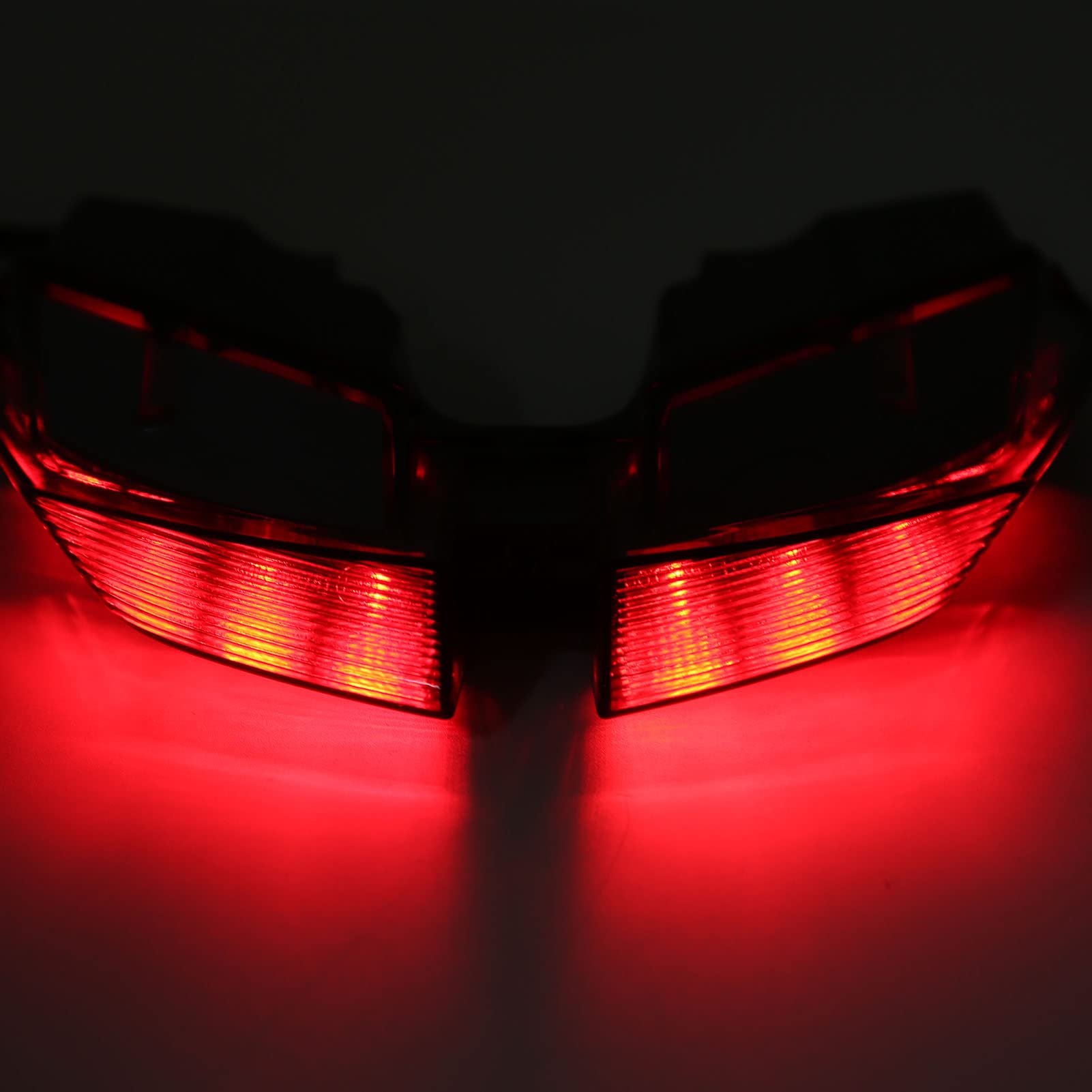Srum Fanale Posteriore a LED per Moto,Fanale Posteriore a LED per Moto,Indicatore di Direzione del Freno,Lente in PMMA Fumé Fanale Posteriore a LED per Moto,Compatibile HYPERMOTARD 821 939 950 SP D