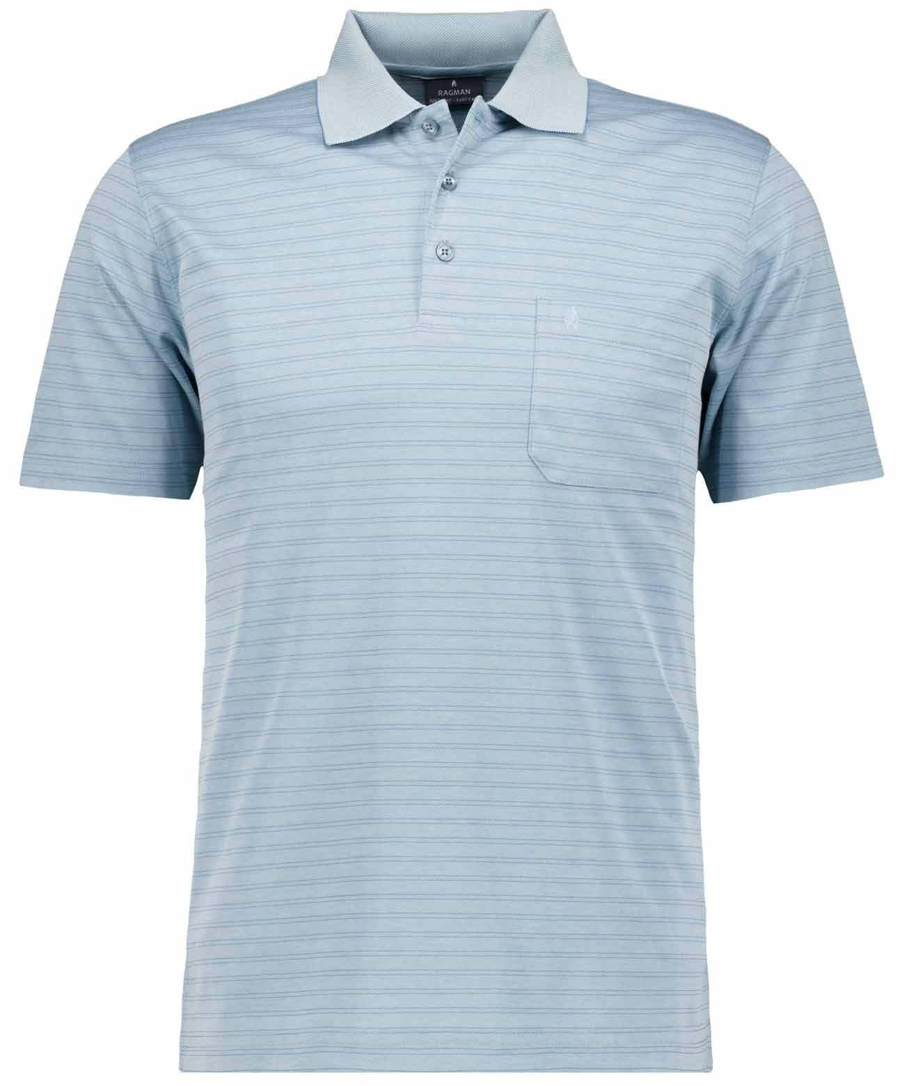 RAGMAN Herren Softknit-Polo Fineliner Minze-320, M