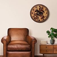 Vista 533 de The Fan-Brand NCAA Oklahoma Sooners: Faux Barrel Top Wall Clock Sports Team Bar Sign Décor - Home Man Cave, Party Decoration - Made On Demand