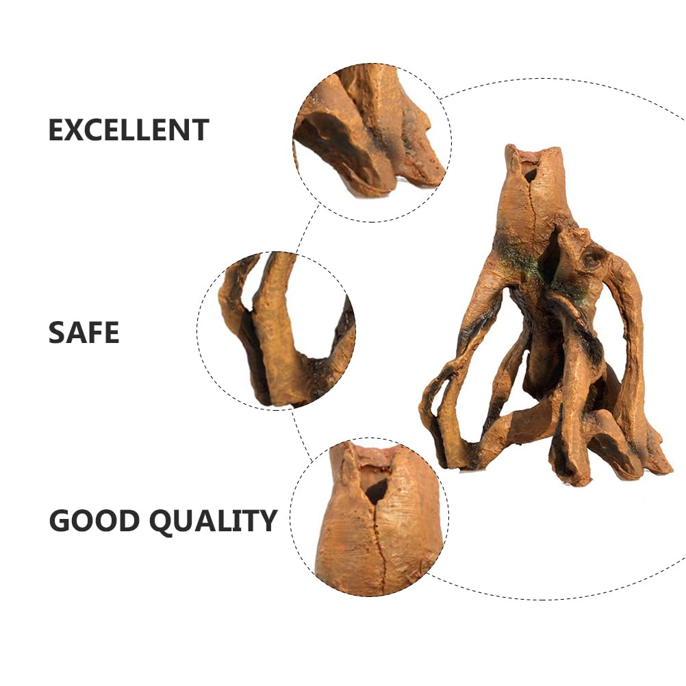 Angoily 1 pièce imitation tronc d'arbre décoratif souche reptichip aquarium fosse jeans pour chiens fausses plantes reptiles aquarium cachette grotte aquarium décoration bûche bois résine
