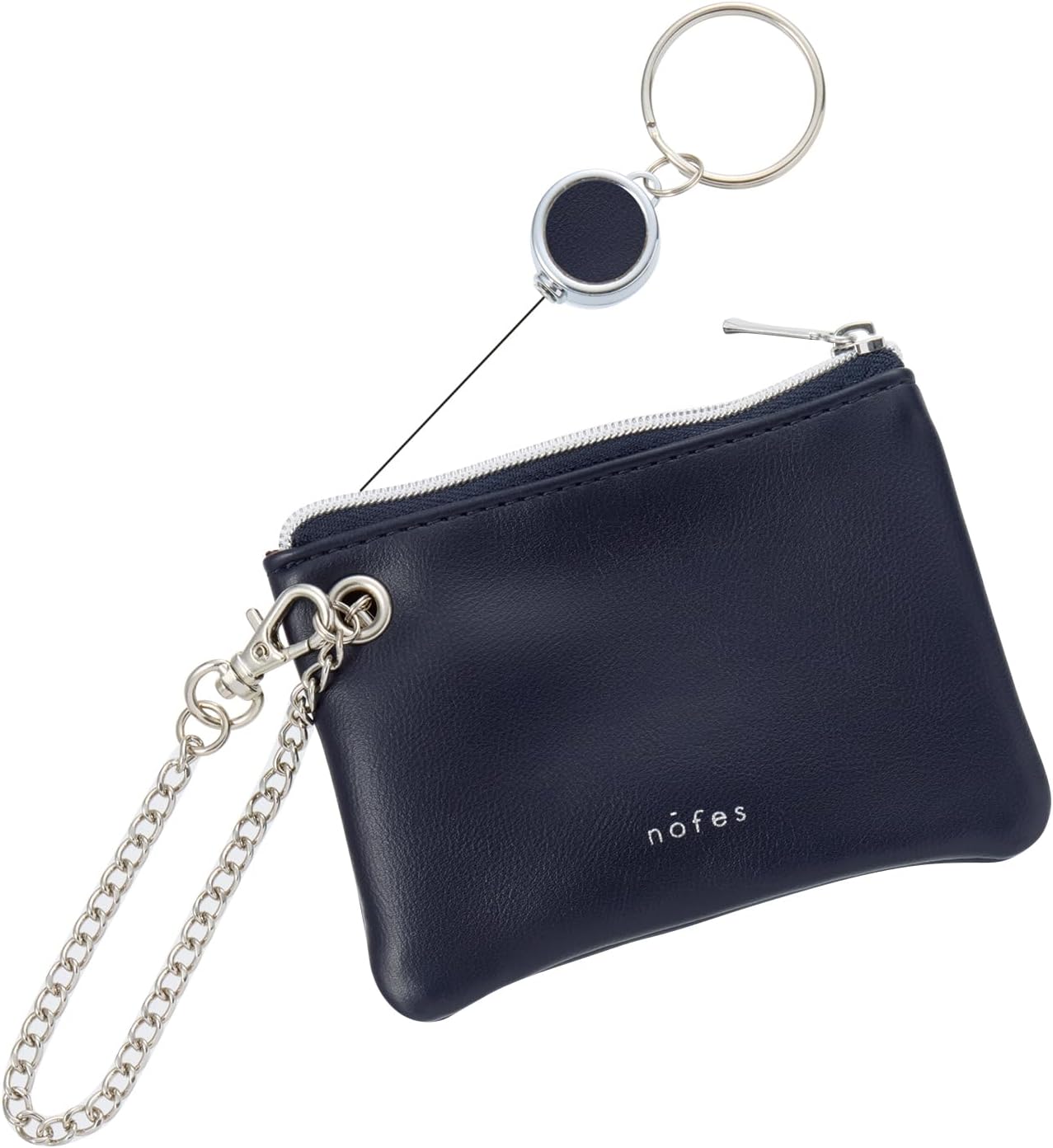 Raymay Fujii NSK1449K Pass Case Novez Key & Passport Pouch with Reel Midnight Navy