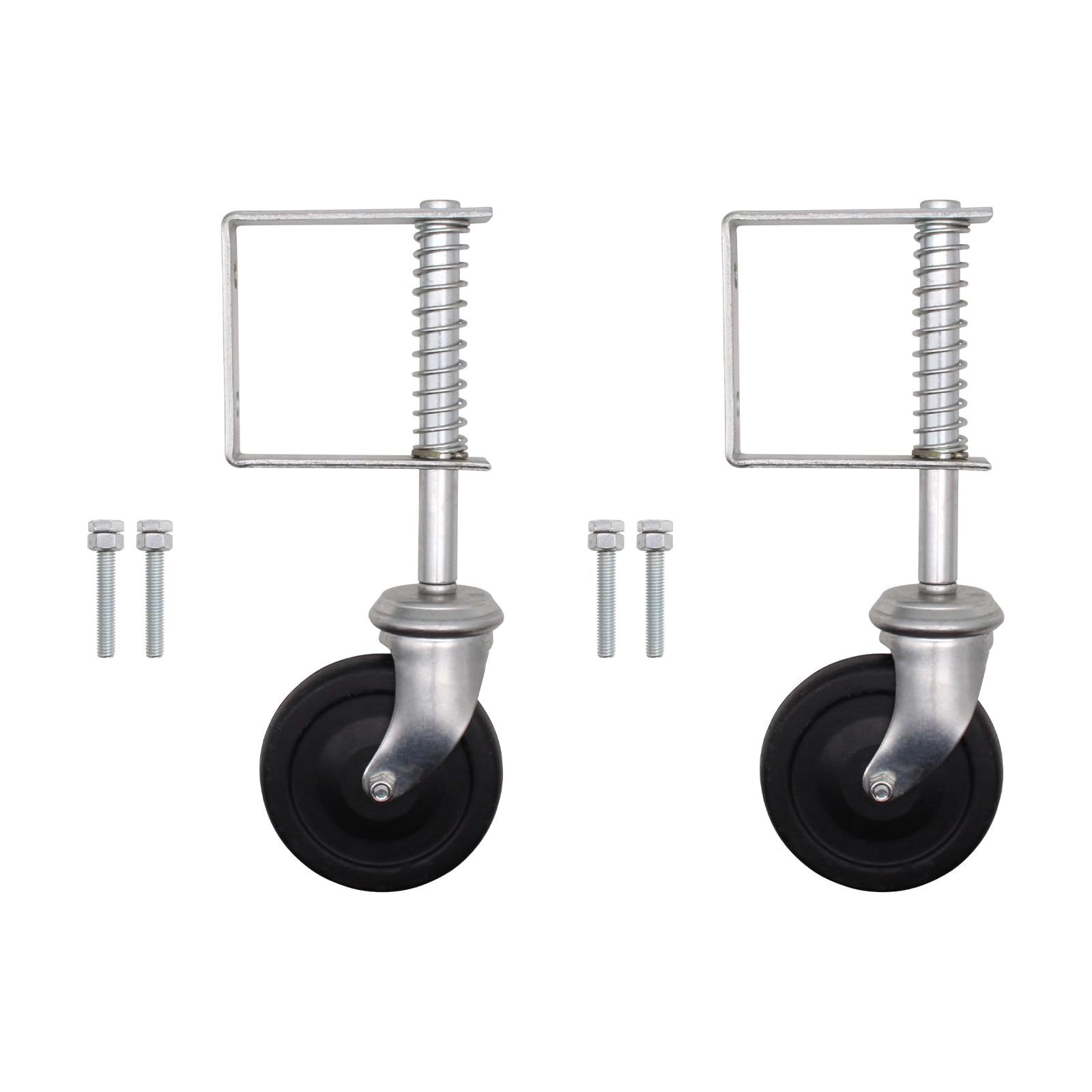 Eai Galvanised Gate Wheel | Heavy Duty Spring Loaded Gate Support Wheel | Max Load 100Kg - Pack Of 2 With Fixings