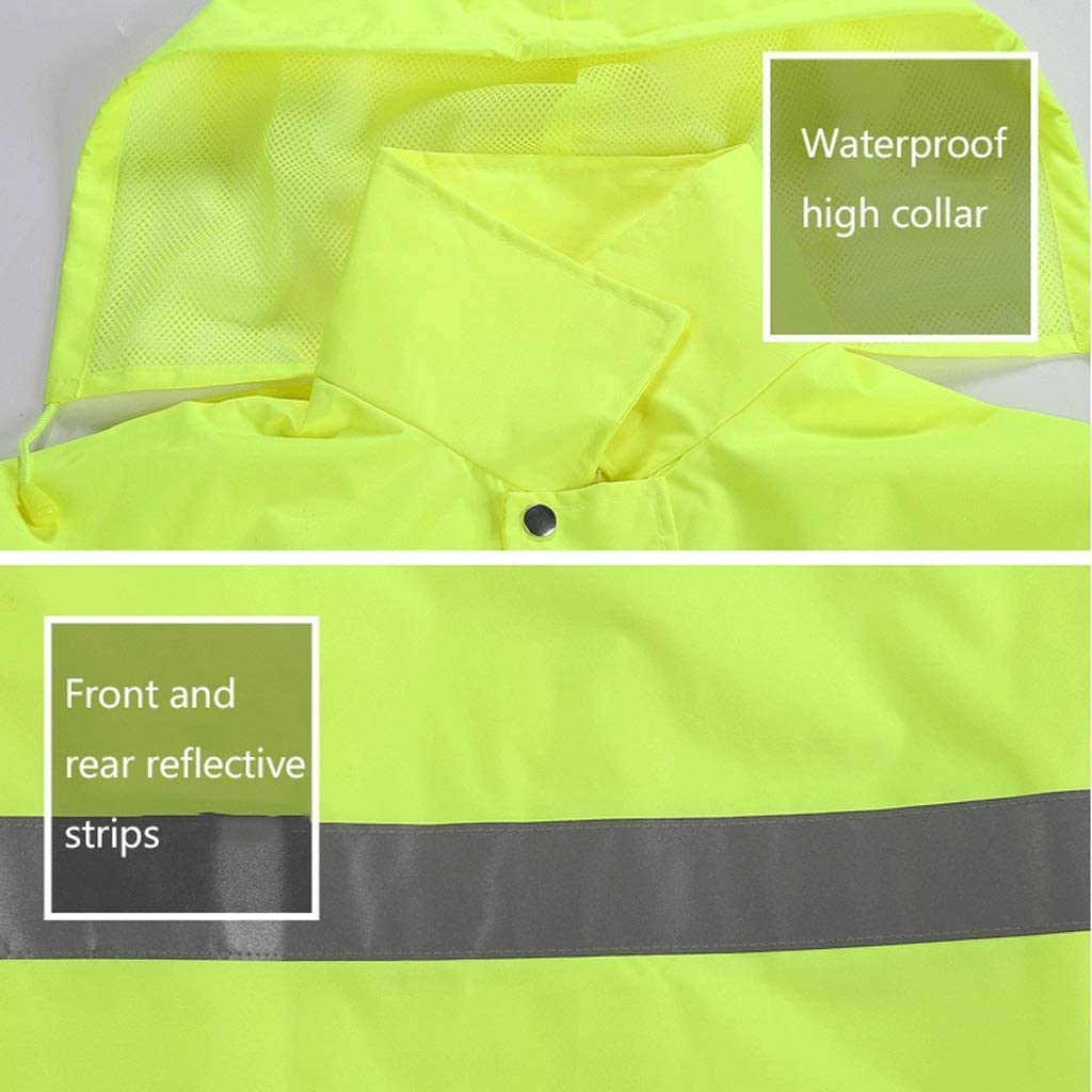 Gilet Sicurezza Giacca di Sicurezza for Esterni for Esterni for Esterni Abito da Pioggia PVC Tuta da Lavoro Gilet Antifortunistico(Black,XXL)