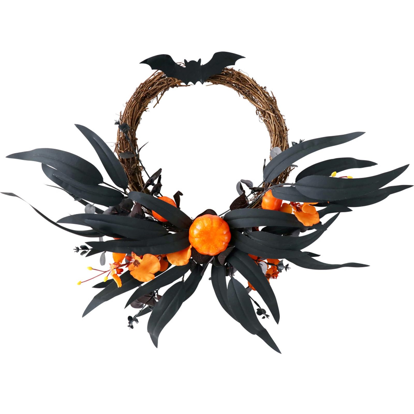 Kalttoy Wall Mounted Realistic Flower Wreath Eye Catching Garlands for Halloween Enthusiasts Door Hangings Party Essential Front Door Wreath