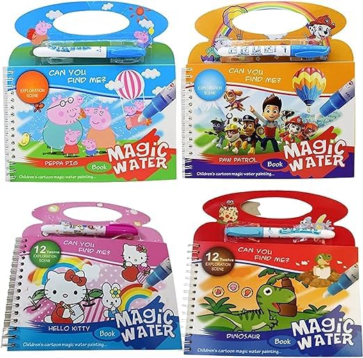 MSGH Birthday Party Return Gift Reusable Magic Water Painting Book/Pen Kids Coloring Doodle Drawing Board Games Child Educational Toy/Magic Book Water Painting Book for Kids (12) (B0B2RXJ276) Amazon Price History, Amazon Price Tracker