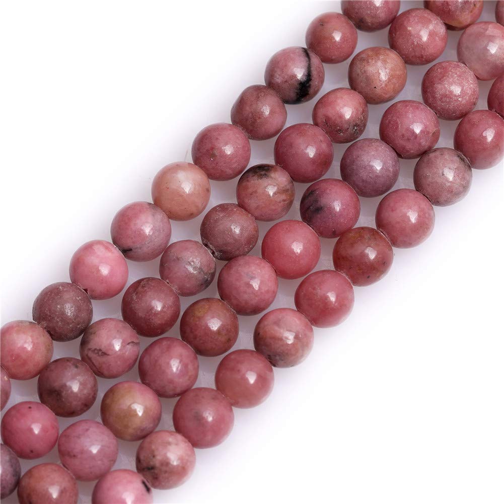 GEM-Inside Natural 4mm Rhodonite Round Gemstone Semi Precious Loose Beads for Jewellery Making 15'' โ image 1