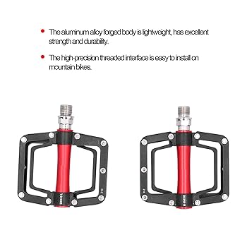 Amazon.co.jp: 自転車ペダル、自転車部品黒と赤自転車用1ペア