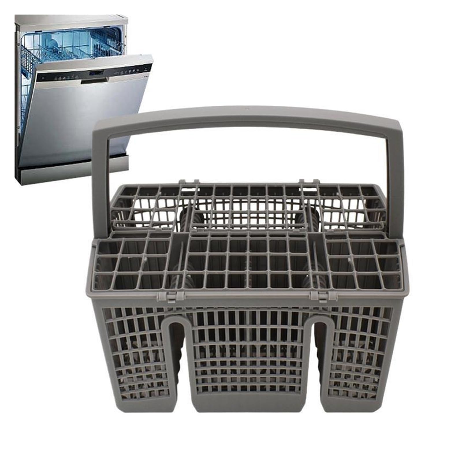 Cesta universal para cubiertos para lavavajillas, organizador rectangular para cocina, diseño que ahorra espacio para un fácil lavado de platos y almacenamiento eficiente