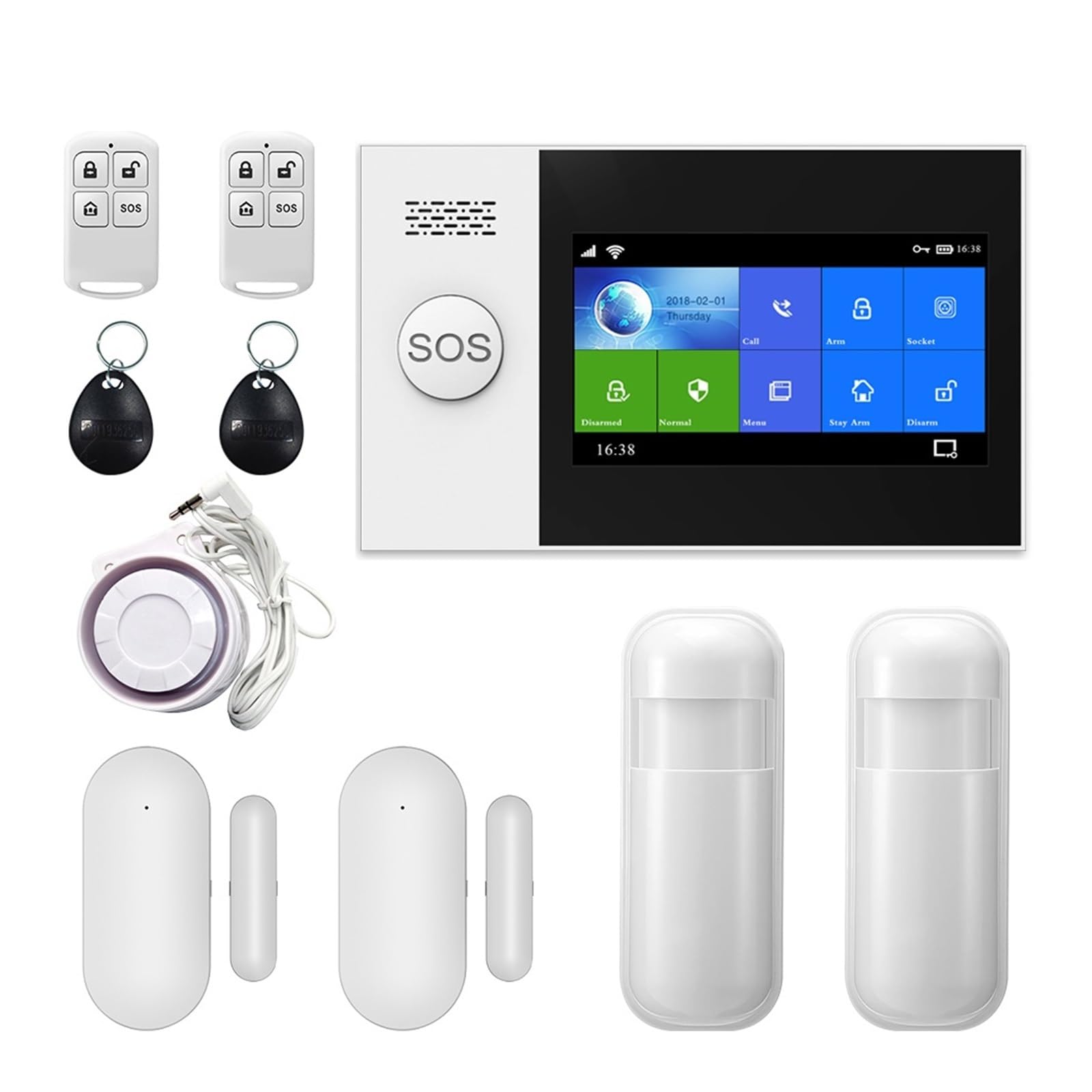 Sistemi di Sicurezza per La Casa 4G Tuya Wireless Home WiFi gsm Sicurezza Domestica con di Allarme antifurto sensore rilevatore di Movimento(B.)