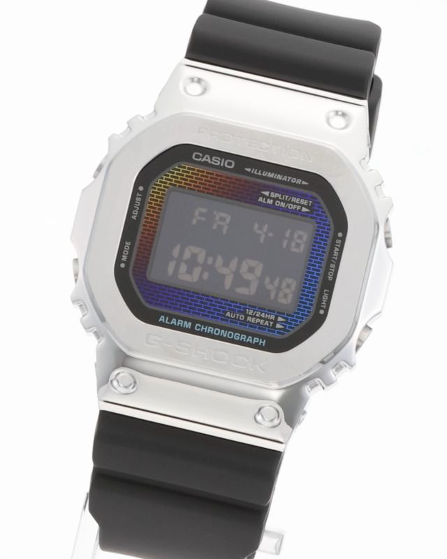 CASIO GーSHOCK/GMー5600RWー1JFメタルカバード　美品 ORIGIN(G-SHOCK) G-SHOCK メタルカバード レインボーカラー文字板 GM