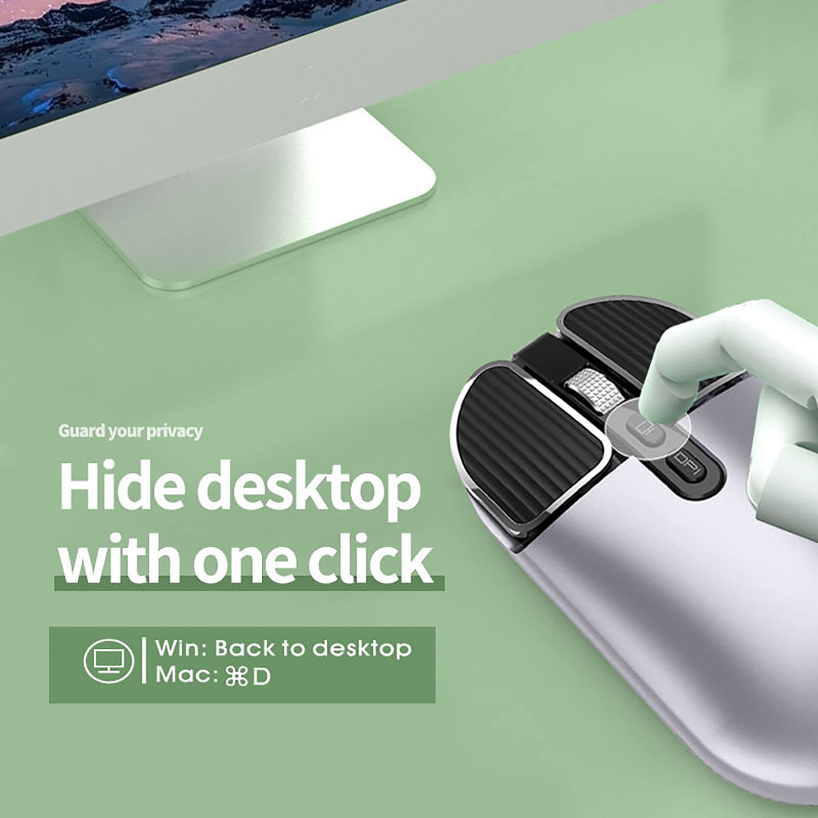 Bezprzewodowa mysz ładowana, ergonomiczna mysz bezprzewodowa Silent Click USB 2.4G, z trybem 2.4G i trybem Bluetooth 5.1, 6 przyciskami, 1600DPI 3 poziomy regulacji, do laptopa, PC