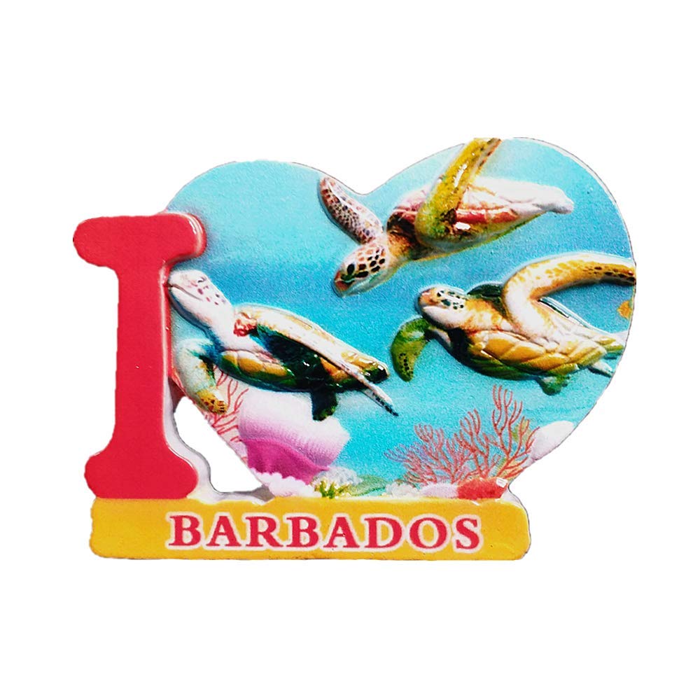 Muyu Magnet Barbados 3D Heart Shape Fridge Magnet Travel Souvenir Gift Collection Home Kitchen Decoration Magnetic Sticker Refrigerator Magnet