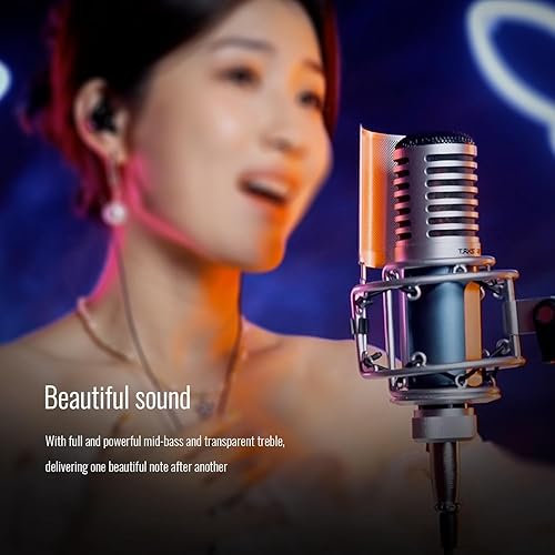 Miniatura 6 de TAKSTAR XLR - Micrófono de condensador cardioide, micrófono de grabación profesional de diafragma grande de 1.34 pulgadas con soporte de choque,