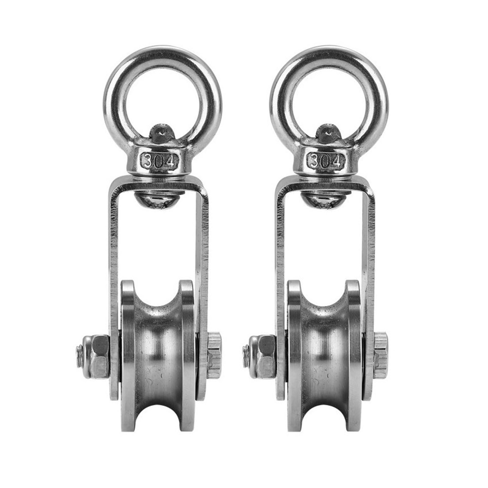 Bloque de polea de una sola polea de giratorio, Rueda de polea tipo U de 34 mm for cuerda de acero inoxidable