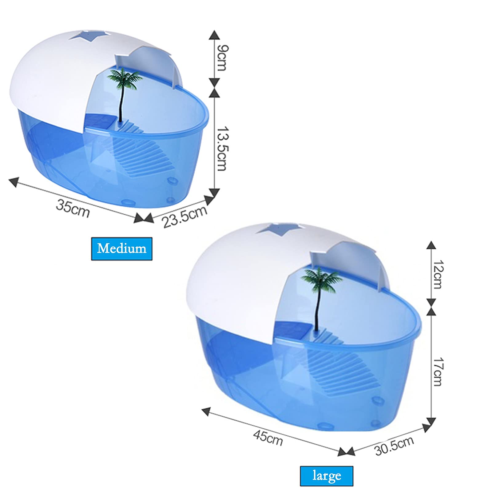Serbatoio di tartaruga Tartaruga serbatoio con terrazza brasiliana tartaruga casa villa in plastica piccola e media terrario creativo con copertura serbatoio di pesce cisterna anfibio per Interni Este