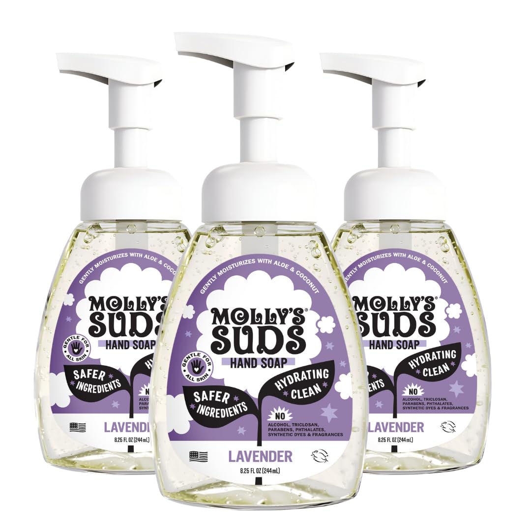 Mollys Suds Foaming Hand Soap - Made with Aloe and Coconut Oil Moisturizing Hand Wash Clean Ingredients Infused
