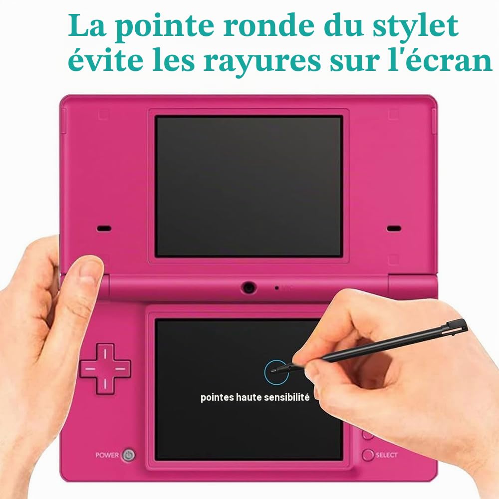 Stylets tactiles pour NDS DS Lite DSL NDSL - Pointe en plastique - Touchpen (4 couleurs)