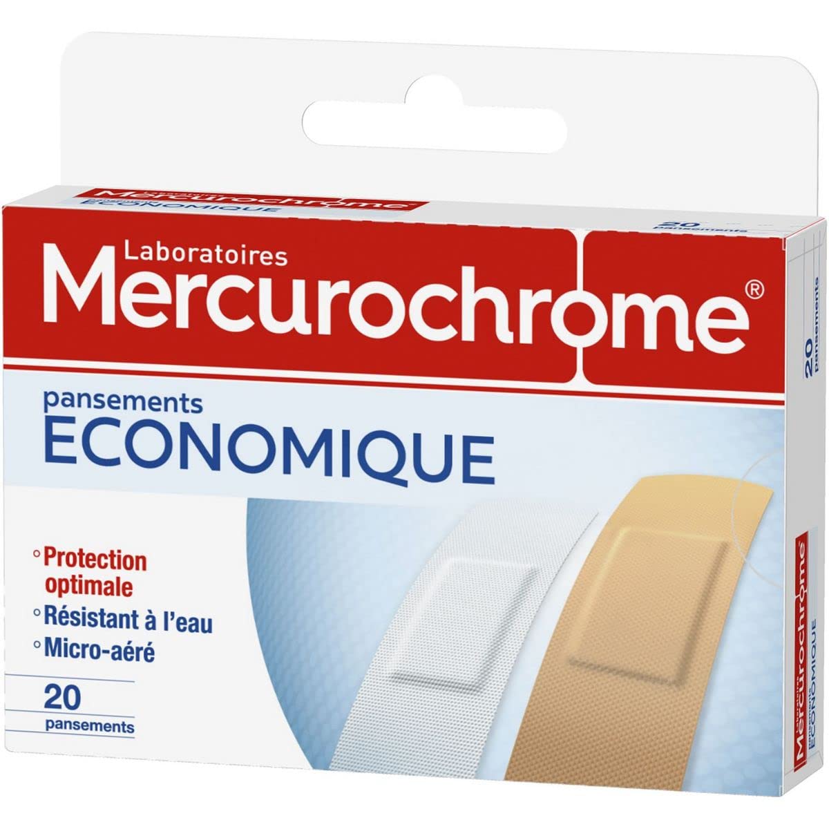 Set di 3 unità *** MERCUROCHROME medicazioni resistenti all'acqua 20 cerotti *** Consegna rapida e ordinata a domicilio