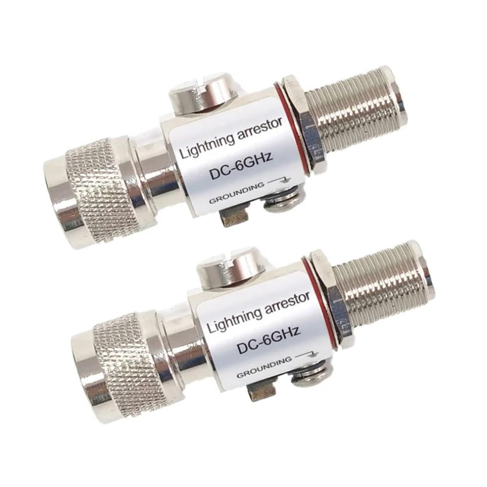 4G LTE Antenna Lightning Arrestor N Type Male to Female 50ohm 0 to 6 GHz for Outdoor Antenna (2pcs)
