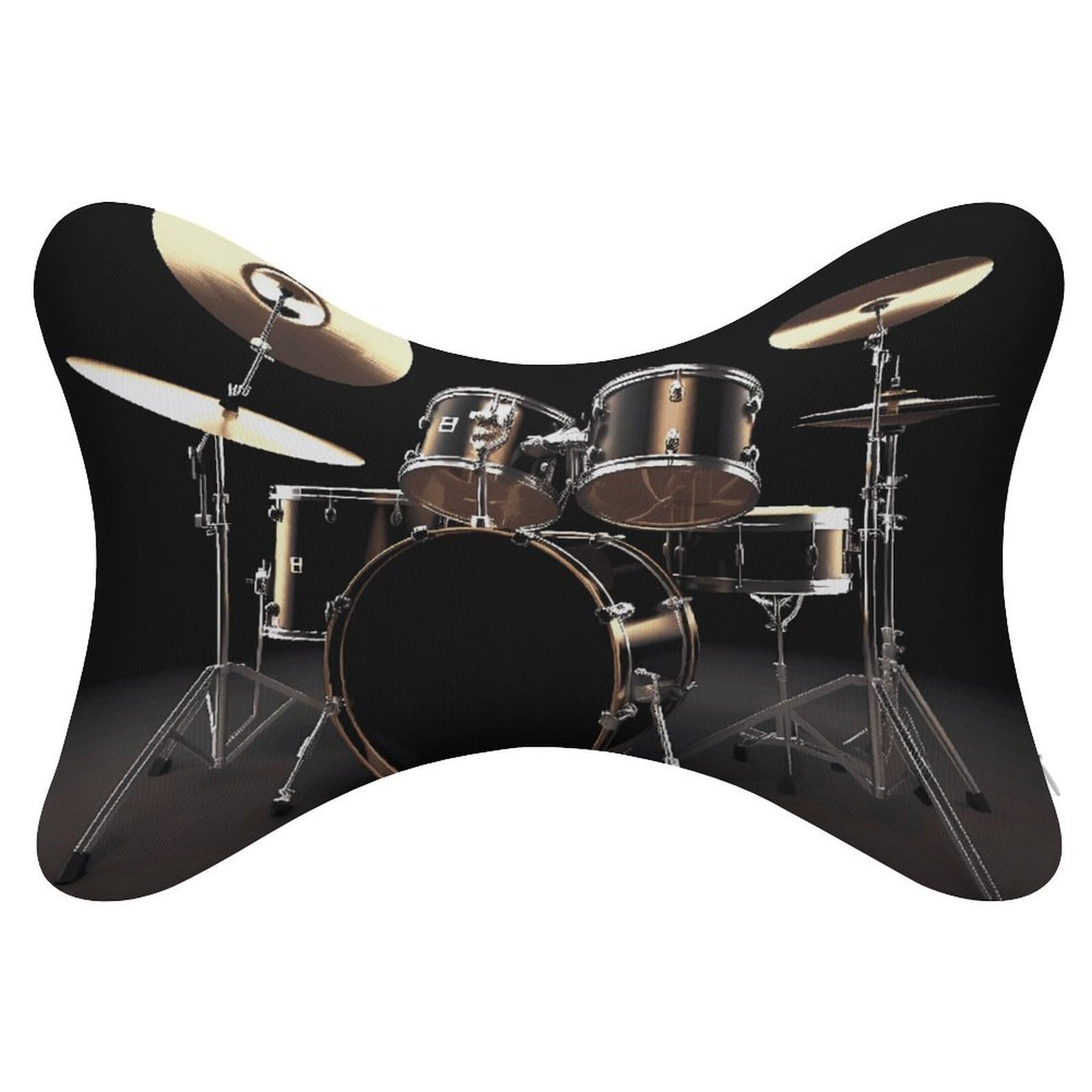 FekiLoot Cool Drum Set Car Headrest Set of 2,Softness Memory Foam Car Neck Pillow with Breathable Removable Cover Car Neck Support Pillow Ergonomic for Driving, Office