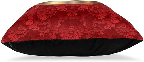 Miniatura 4 de Nonebrand Juego de 2 fundas de almohada decorativas, diseño geométrico rojo, negro y dorado, estampado geométrico de doble cara para sofá, cama, 18