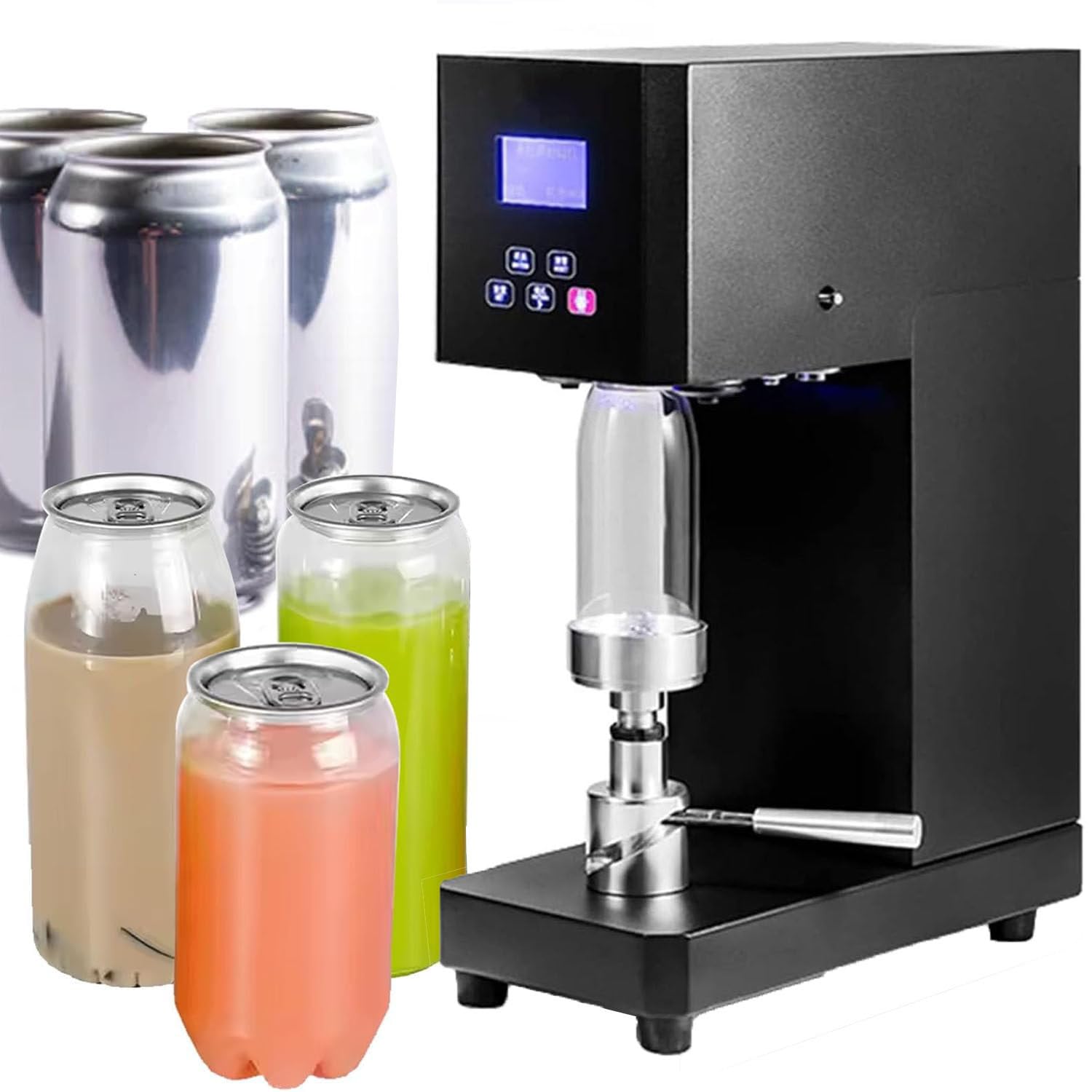 AYCDL Automatic Can Sealer Machine, Can Seamer Machine for Plastic Aluminum Cans,Tin Cup Sealing Machine, for Homes, Bars Fast Food,A