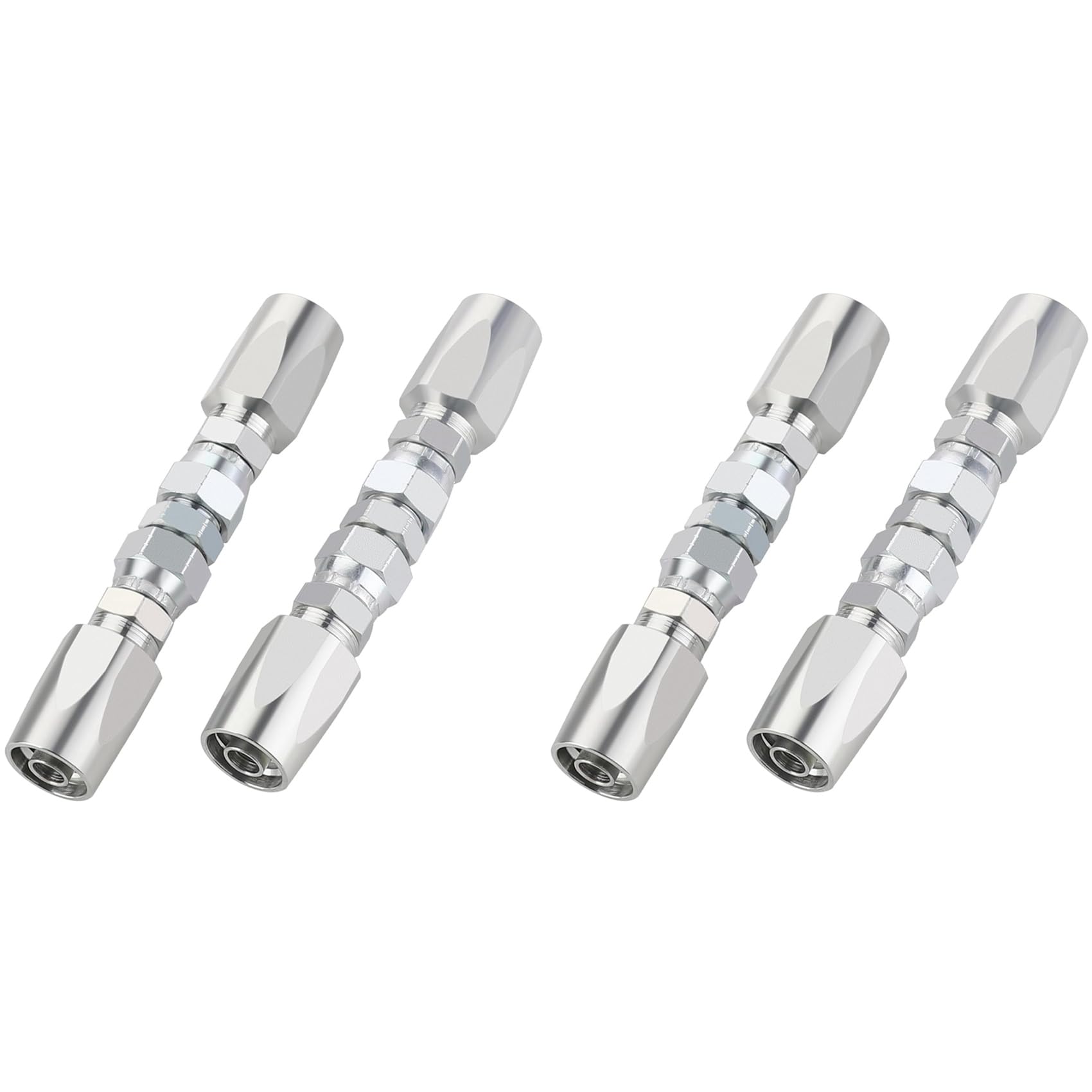 Jnchdghwa As Shown 4Pcs Hydraulic Hose Repair Kit, Reusable, 2-Wire Reusable Hydraulic Repair Fitting 1/2Inch