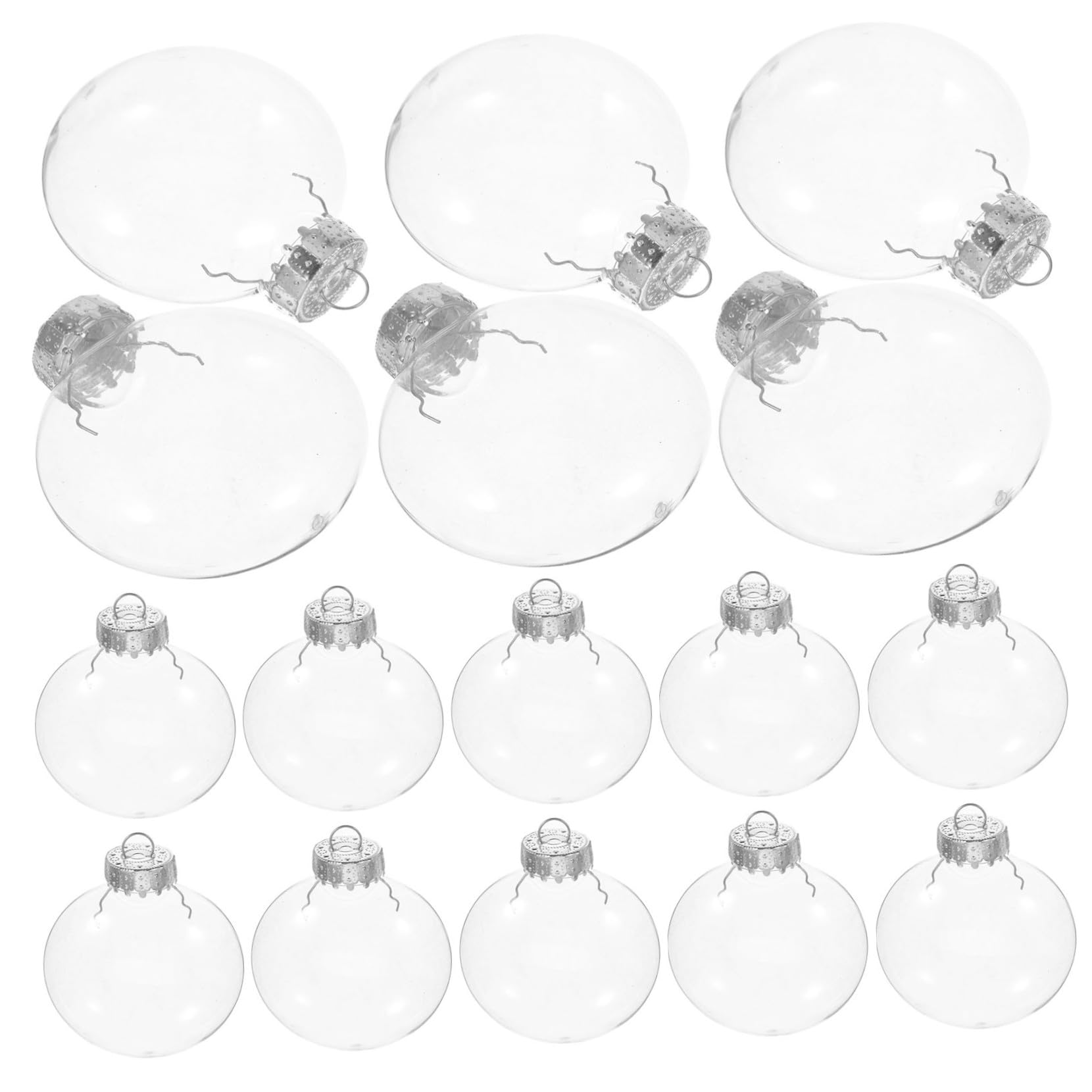 20 Piezas Bolas Navideñas Transparentes para Colgar de Adornos de Bolas para Árbol de Navidad Vacías de Decoración Colgante para Fiestas Navideñas