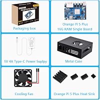 GeeekPi Orange Pi 5 Plus 16GB - RK3588 8-Magos Egykártyás Számítógép eMMC Foglalattal, Fém Házzal, Ventilátorral és Hivatalos 5V 4A Tápegysé 9