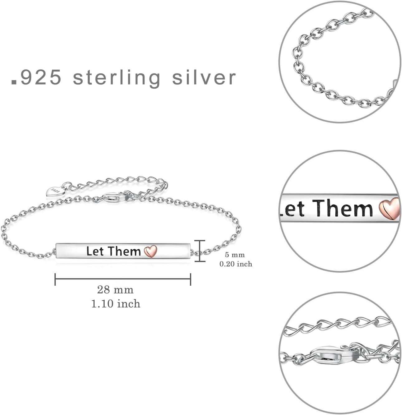 Let Them Gifts 925 Sterling Silver Let Them Bracelet Cute Let Them Jewelry for Women - Image 6
