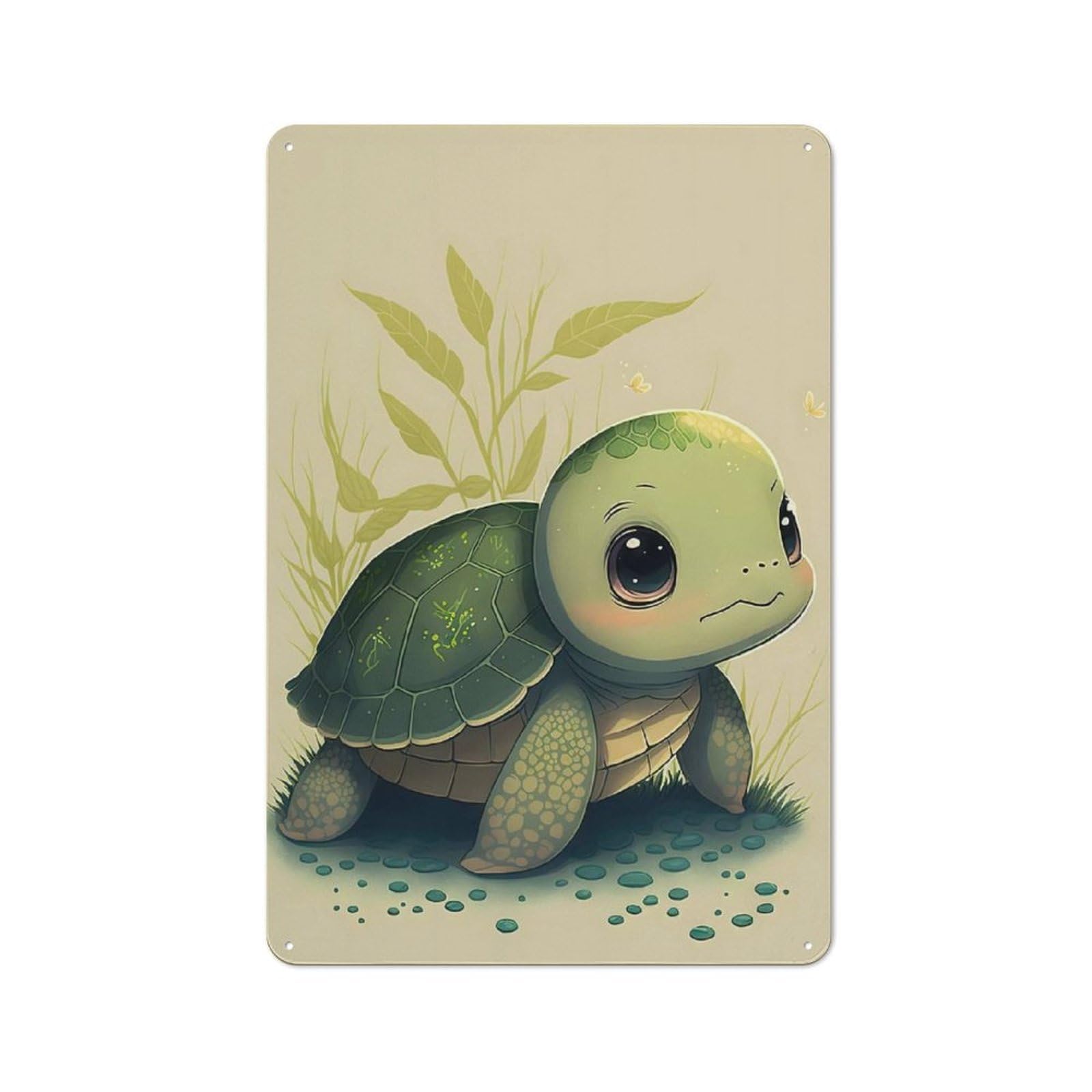 Turtle Sea Animals Retro-style Tin Sign 30x20cm for Home Bar Wall, with Clear Retro Wall Decor Character