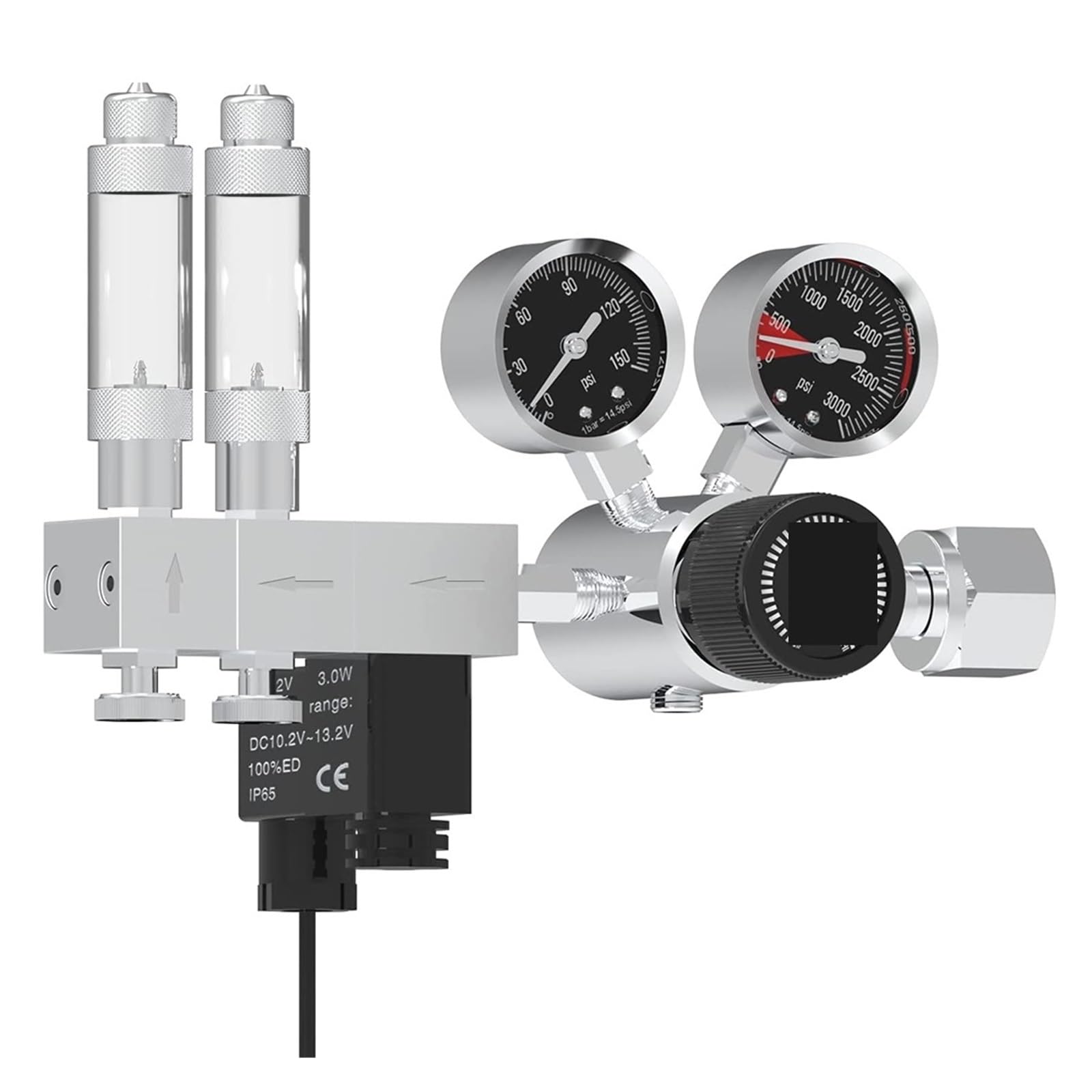 Regulator CO2, Akwarium dwustopniowy regulator Co2 regulowane ciśnienie z elektromagnesem DC i jednorazowym kolektorem ciężko pracują części do akwarium