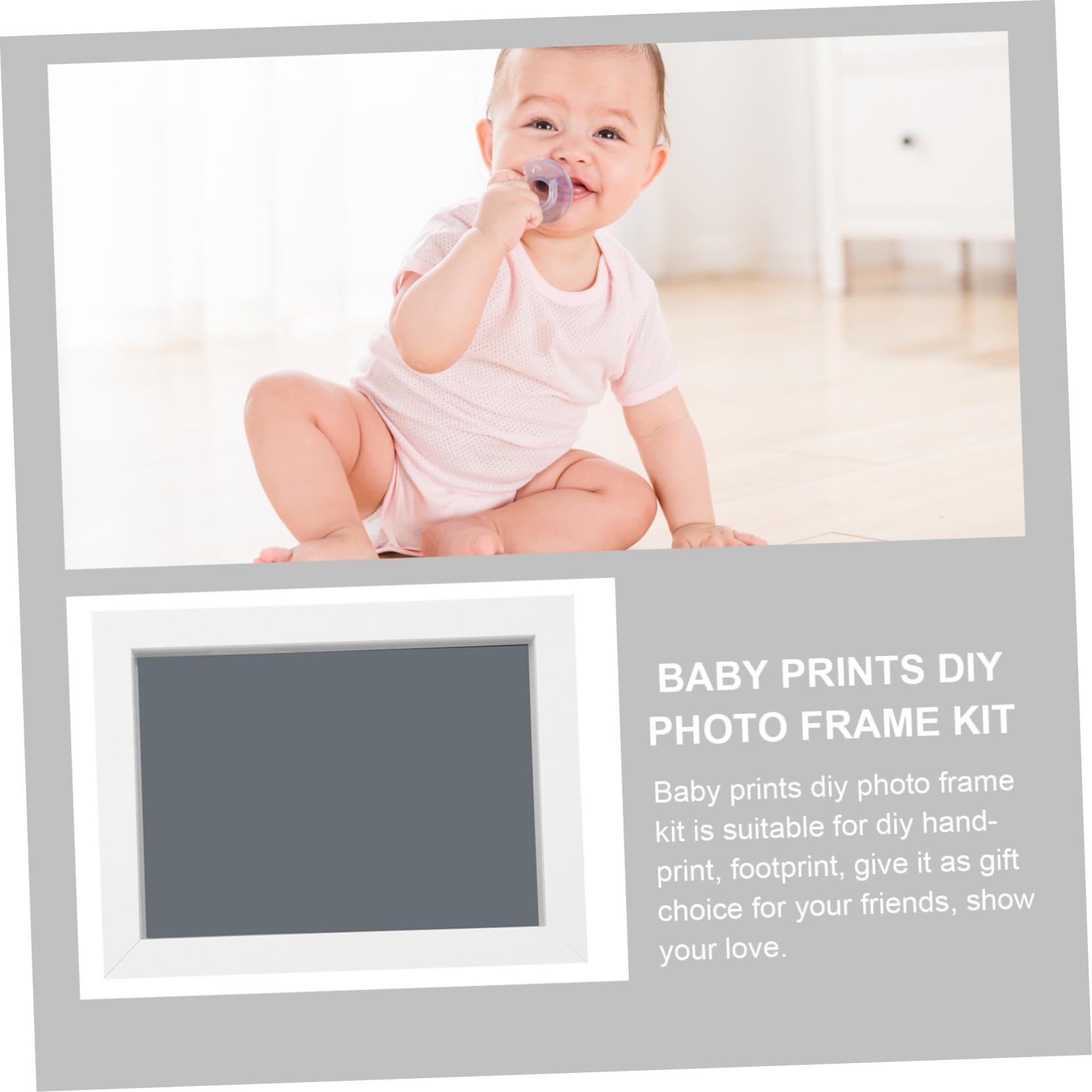 Beatifufu Newborn Footprint Handprint Kit Baby Photo Frame Keepsake Diy Ink Pad for Baby Prints