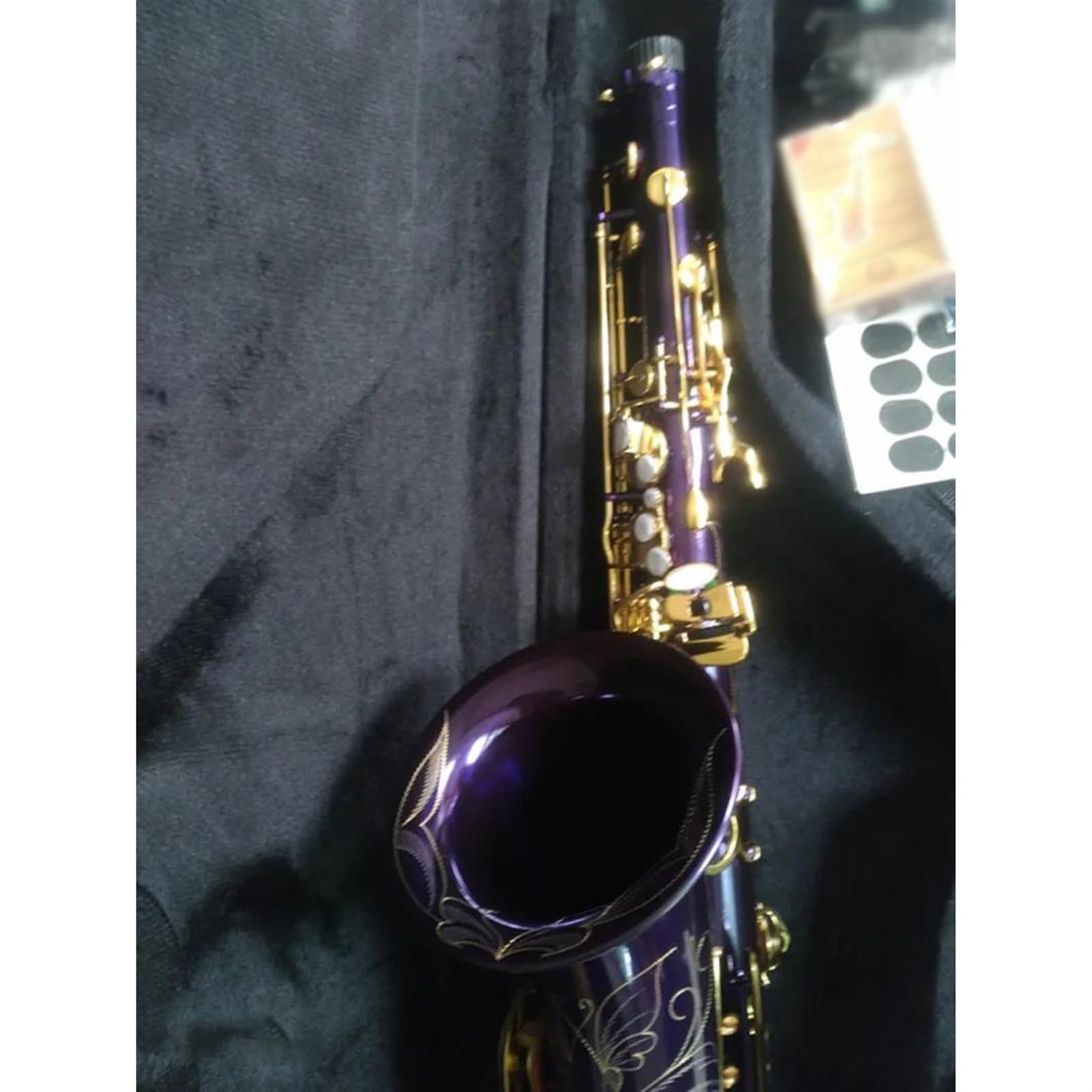 Saxofón Saxofón Tenor Color Púrpura Llaves Doradas Saxofón Tenor Boquilla Cañas Cuello Instrumento Musical Con Estuches