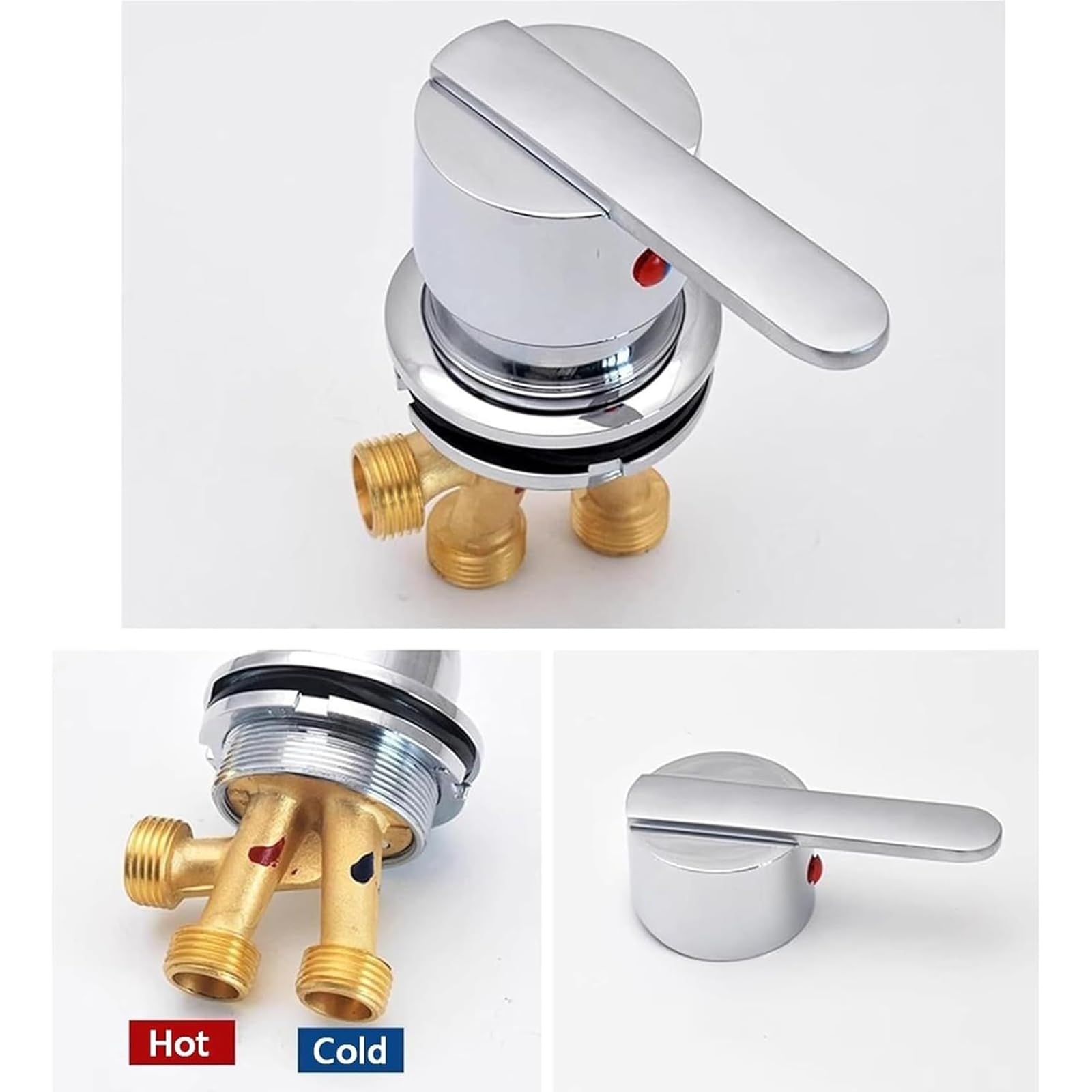 Valvola di miscelazione acqua calda e fredda, rondelle antigoccia, cartuccia in ceramica, G1/2
