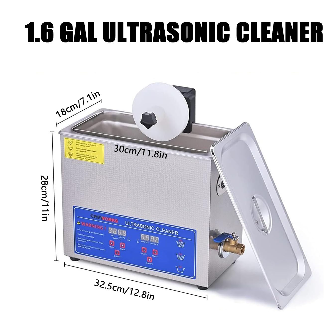 Detergente per dischi in vinile, 180 W, con timer e rotazione automatica, pulisce 1-6 dischi contemporaneamente