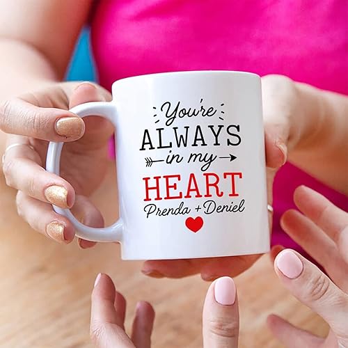 Miniatura 3 de Taza con texto en inglés "You're In My Heart", taza personalizada para pareja, regalo para pareja, taza de novio, taza de novia, taza de café
