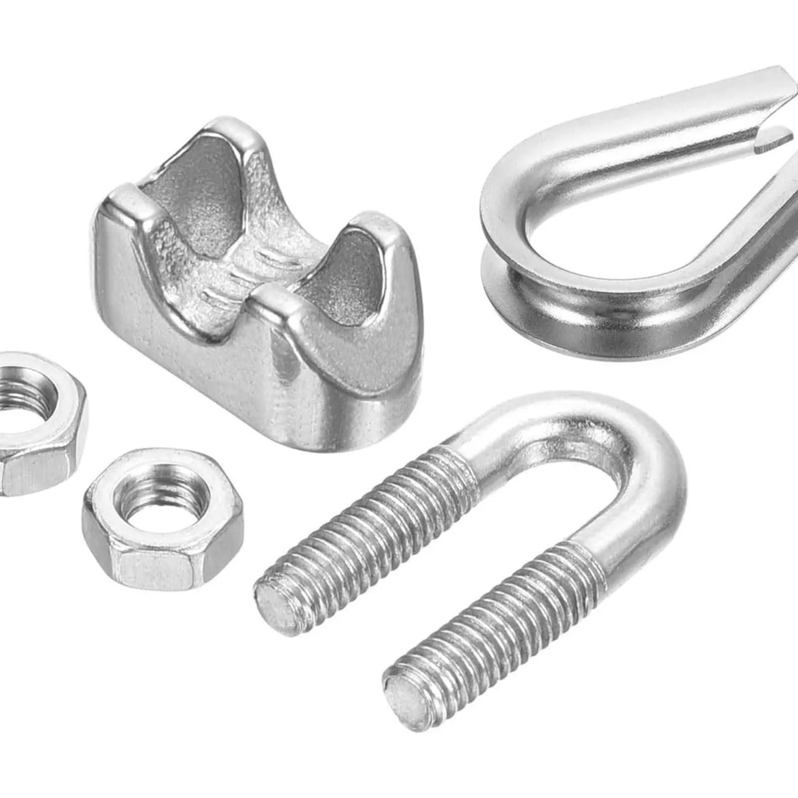 Set Di Morsetti A U for Carichi Pesanti Con Fermagli E Redancia for Funi In Acciaio M2-M3-M4-M5-M6-M8-M10(M8-10PCS)