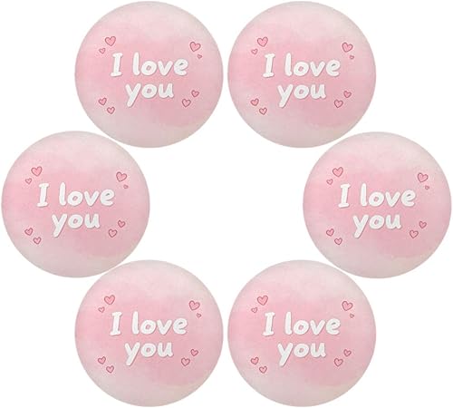 Miniatura 3 de Juego de 4 manteles para mesa de 15 x 15 pulgadas, diseño de I Love You Pink Lovely