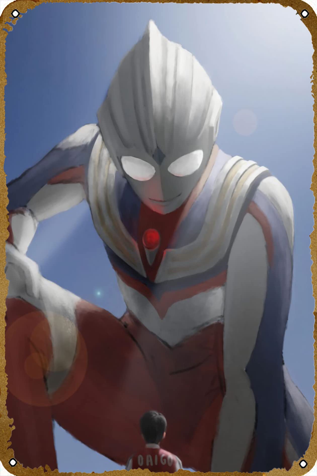 Ultraman Poster Metal Tin Sign Vintage Wall Decor for Home Gate Bars Restaurants Cafes Store Pubs Sign Gift Metal Sign 8x12Inch