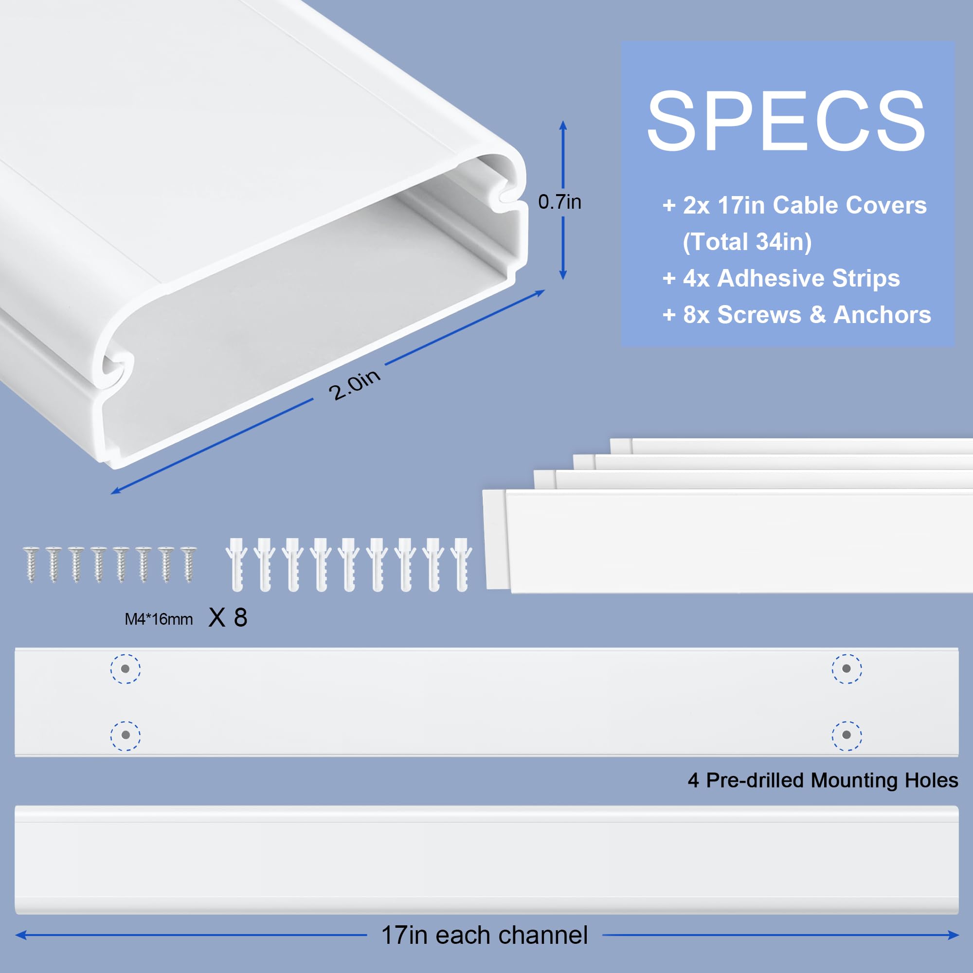 Cache-cordon De 159,5 Cm, Cache-câbles Pour Gestion Des Câbles