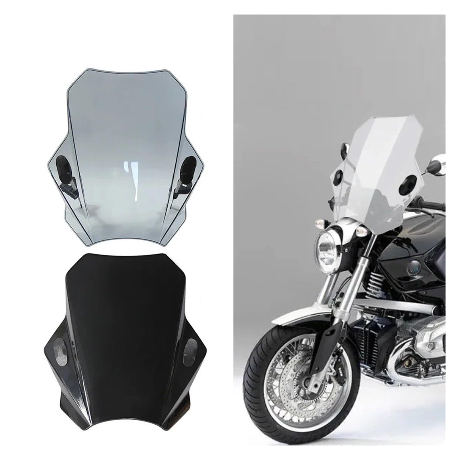 Parabrezza zanzariera Deflettore antivento Per BMW R1150R R1200R R 1150R R 1200R R 1150 RR 1200 R Parabrezza Universale Moto Parabrezza Schermo Con Lente Fumé Deflettore Parabrezza universale per moto