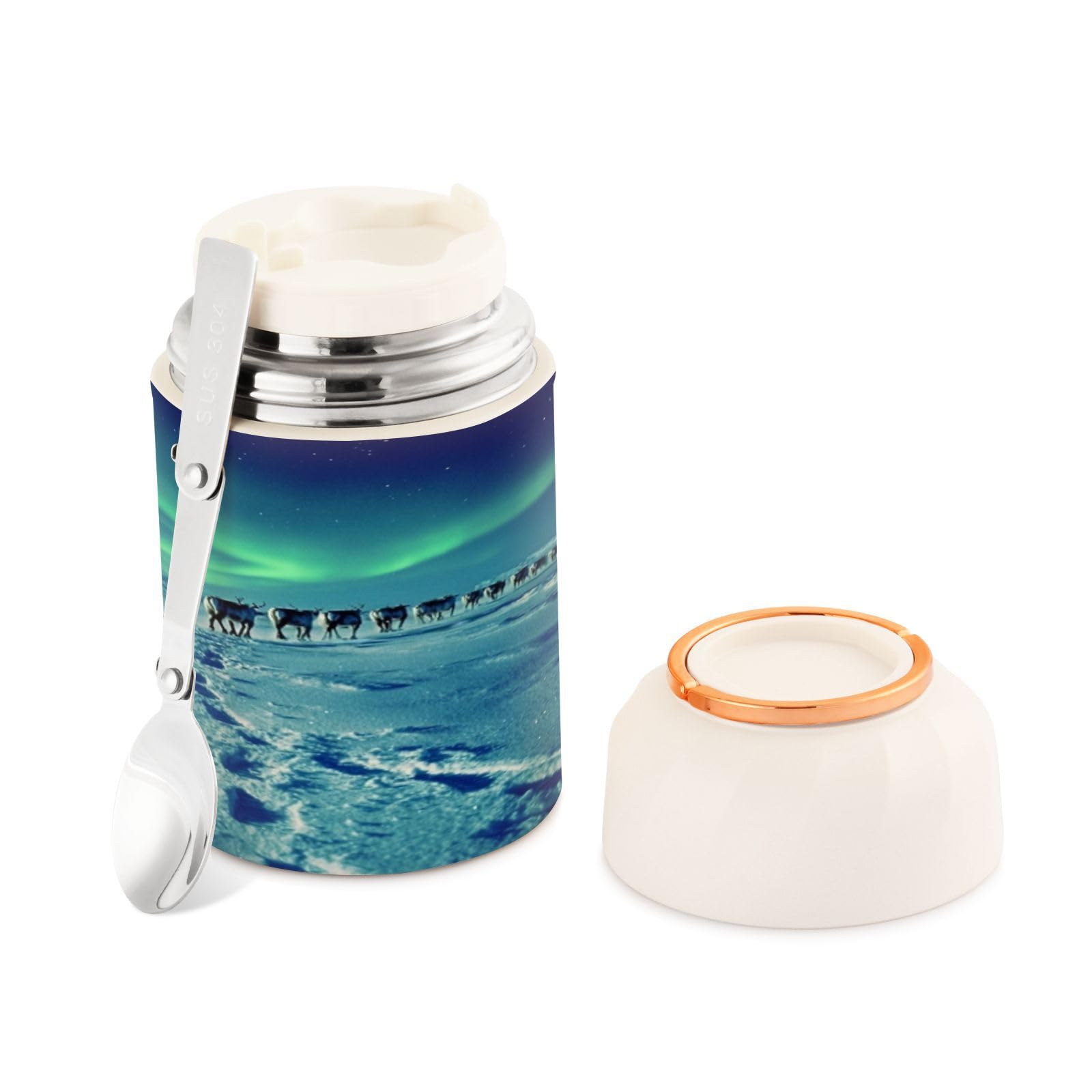 Termo de comida de acero inoxidable Aurora, contenedor térmico para sopa