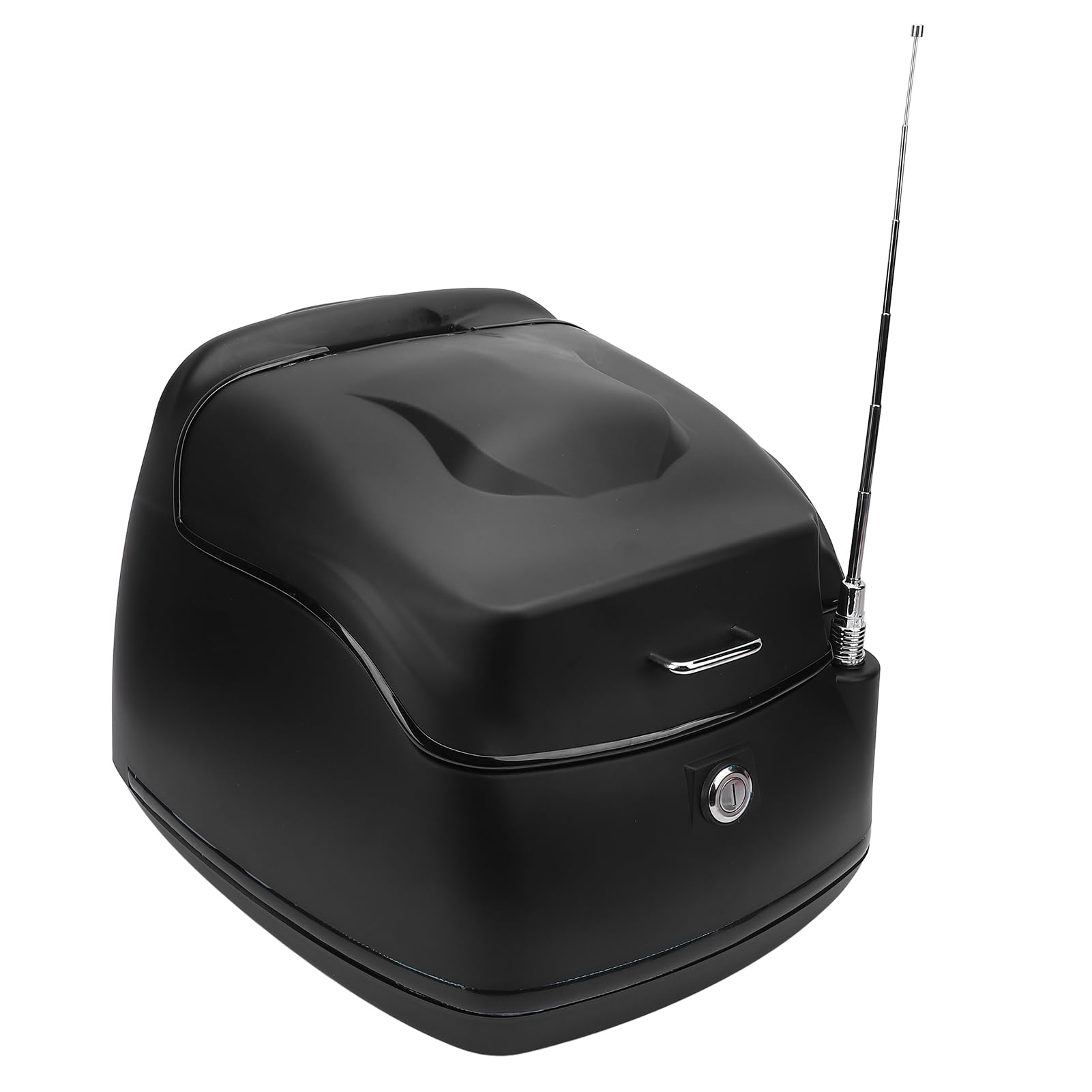 Top Case Moto 38L - Coffre de Rangement Style Rétro pour Vélo et Scooter Électriques - Résistant à l'Eau, ABS Haute Résistance, Noir avec Serrure à Clé (Noire)
