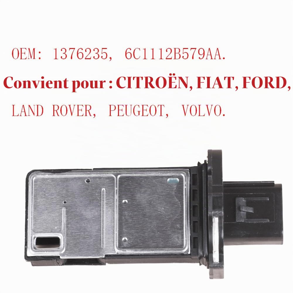 Capteur de débit massique d'air 6C1112B579AA 1376235 AFH70M-54 pour Ford Transit Mk6, Mondeo Mk3 Mk4, S-Max, Galaxy & Land Rover Defender, remplacement du débitmètre massique d'air