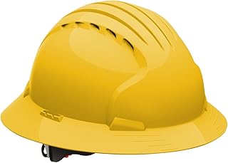 Evolution Deluxe 6161 280-EV6161V-20 Vented, Full Brim Hard Hat with HDPE Shell, 6-Point Polyester Suspension and Wheel Ratchet Adjustment