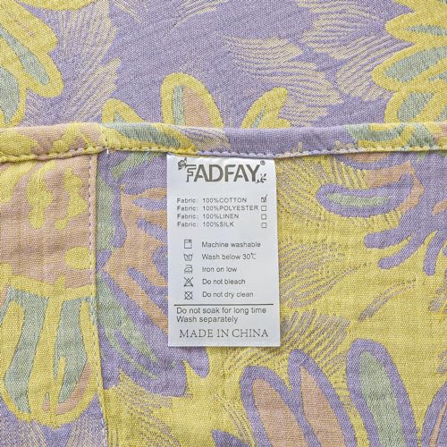 Image of FADFAY Sunflower Sheets Set Queen Vintage Yellow Purple Floral Bedding Shabby Farmhouse Bedding Super Soft Washed Double -Layer Muslin Sheets 100% Cotton Deep Pocket Fitted Sheet 4Pcs, Queen Size