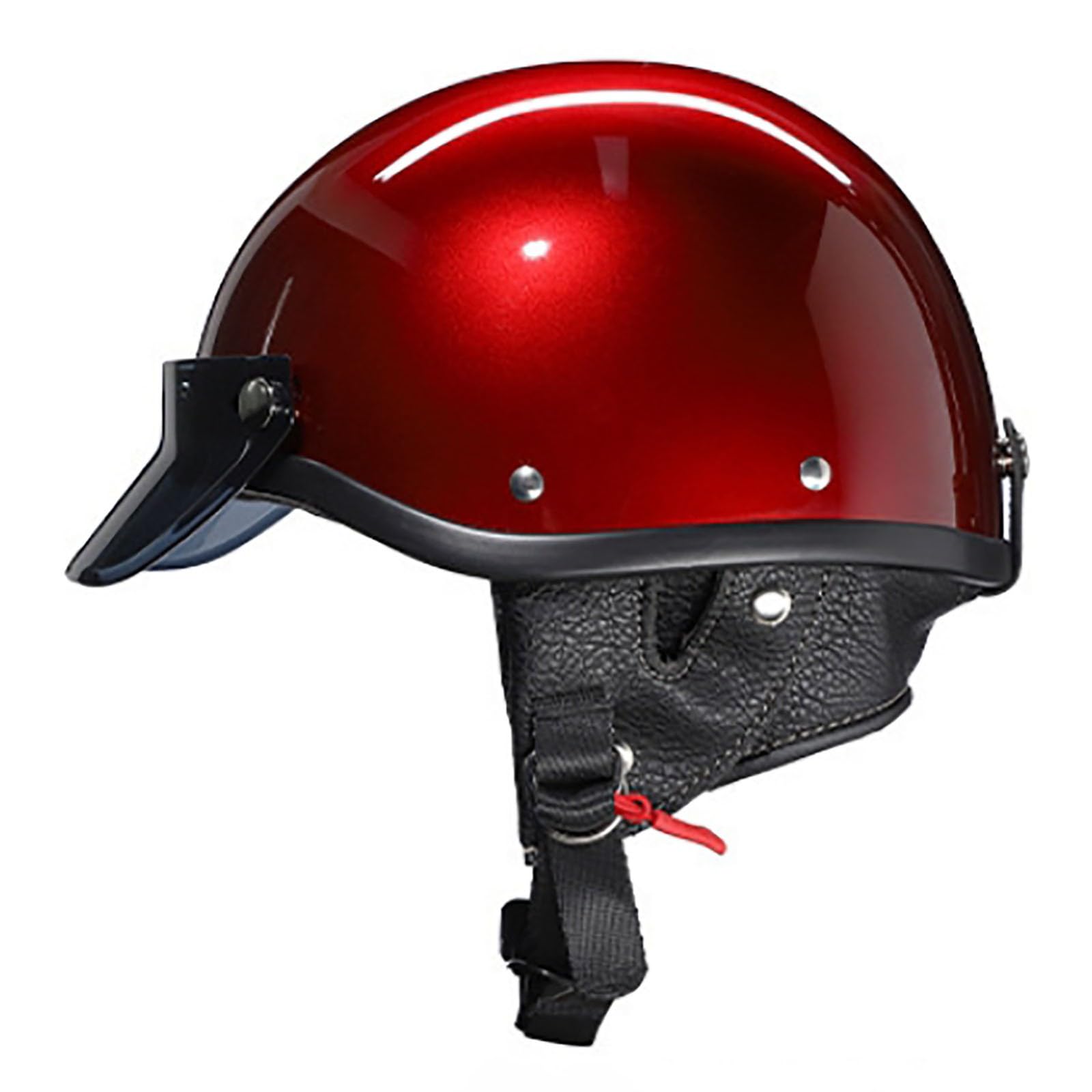 Kask motocyklowy z wizjerem, niemiecki kask retro, Unisex. Ece certyfikowany półkask dla dorosłych