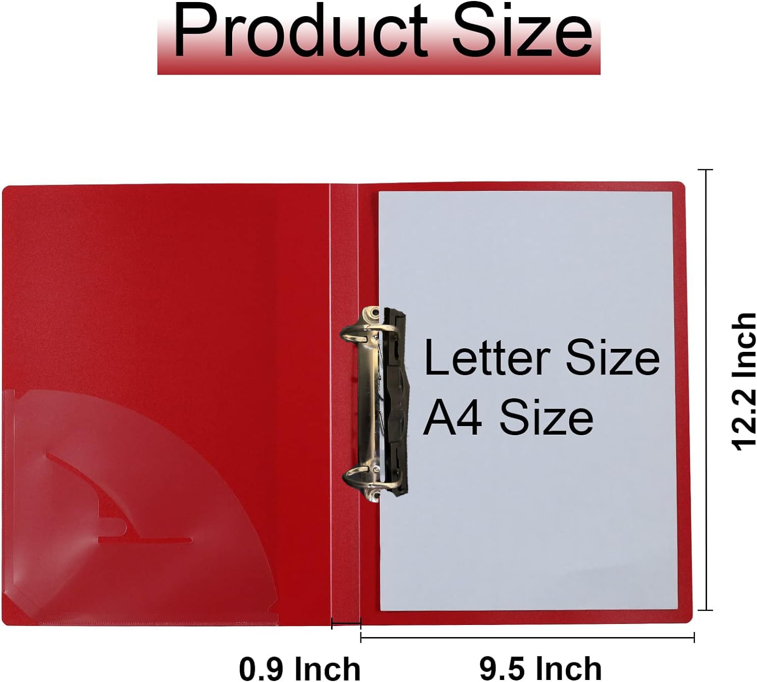 NSSP 2D Ring Binder File| Durable Polyethylene File Folder Document for Professional Use| Holds Upto 250 Sheets (Blood Red, Pack of 10) 1